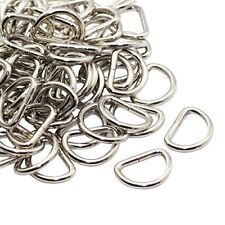 Crocsee Metal D Ring 3/4 Inch Non Welded Nickel Plated Pack of 100 Middle