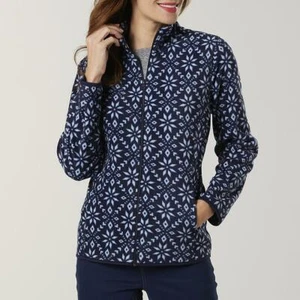 I.B. Diffusion Women's Microfleece Jacket Snowflake blue Pink Lavender L XL XXL - Picture 1 of 4