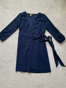 J. Crew dunkelblau Krepp Wickelkleid Größe 8 - Bild 1 von 7