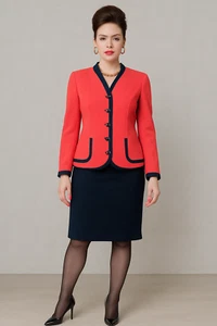 Sag Harbor rosa Jacke mit schwarzem Rock Anzug Größe 14 - Bild 1 von 4