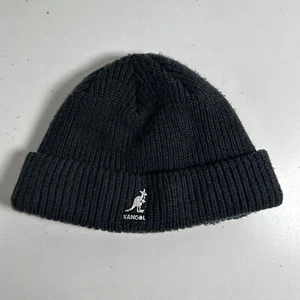 Kangol Cardinal 2-way Beanie Black Fitted Casual Winter Cuff Mens - Picture 1 of 8