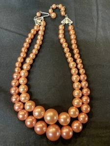 Antique Orange Beaded Necklace, Double Strand,no Brand. - Picture 1 of 5