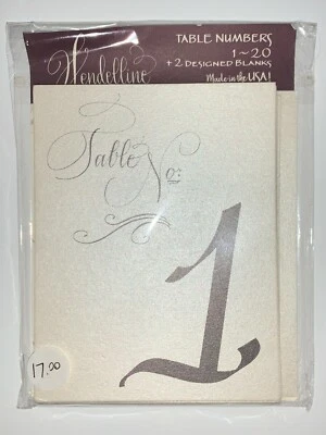 Números de mesa Wendelline Papers Co. 1-20 Plus 2 espaços em branco projetados - Imagem 1 de 2