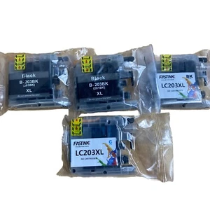 BUNDLE Fastink LC203 XL Ink Cartridge High Yield 3-Black & 1-Cyan NEW & Sealed - Picture 1 of 5