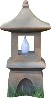 VP HOME Pagoda Garden Statue Solar-Powered LED Outdoor Light Model Number: DAWH000287