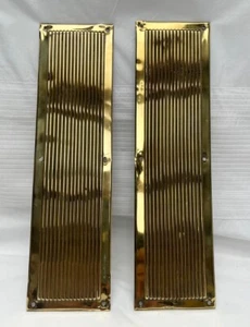 pair vintage antique pressed brass finger door plates finger plate - Picture 1 of 2
