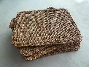 7 x Platzsets Made by Nature Rattan Landhaus rechteckig Set braun beige NEU - Bild 1 von 5