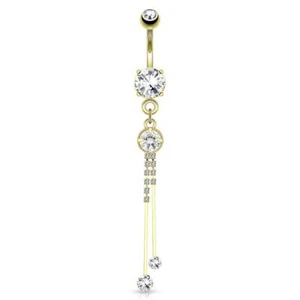 Piercing Bauchnabelpiercing Zirkonia Banane Bauchnabel Kristall Ring GDPN14053 - Picture 1 of 2