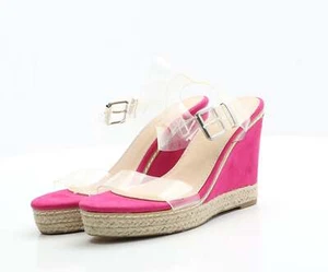 Marqu11Z Womens Pink Polyester Espadrille Heel 5 EUR 38 - Picture 1 of 12