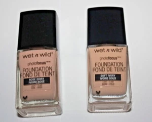 Wet n Wild Photo Focus Dewy Foundation Soft Ivory + Rose Ivory Lot Of 2 Sealed - Picture 1 of 2