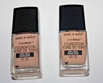 Wet n Wild Photo Focus Dewy Foundation Soft Ivory + Rose Ivory Lot Of 2 Sealed - Image 1 of 2