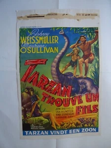 JOHNNY WEISSMULLER/TARZAN FINDS A SON/FD29/affiche belge - Picture 1 of 1