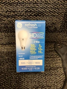 ge 3 way led 50w 100w 150w / 5w 13w 19w Box Of 6 Bulbs - Picture 1 of 2