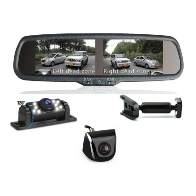 4.3" Dual Screen Mirror Car Monitor with No1 Mount 2x Backup Cameras For Toyota - image 1 of 4