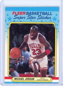 MICHAEL JORDAN 1988-89 FLEER BASKETBALL #7 (3rd YEAR) STICKER CARD - Picture 1 of 2