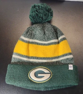 '47 Brand Green Bay Packers Winter Knit Hat Beanie Logo NFL Football Pom Adult - Picture 1 of 4