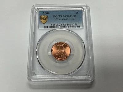 2000 1c Lincoln Memorial Cheerios Cent PCGS MS64RD with COA - U2416 - Image 1 of 4