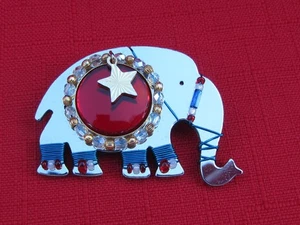"09" Liztech Artisan Jewelry Handcrafted Figural "ELEPHANT" Brooch Pin - Picture 1 of 3