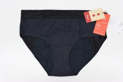 Thinx Hiphugger Period Panties Black Size 4X Underwear Moderate Flow Hiphugger - Image 1 of 4