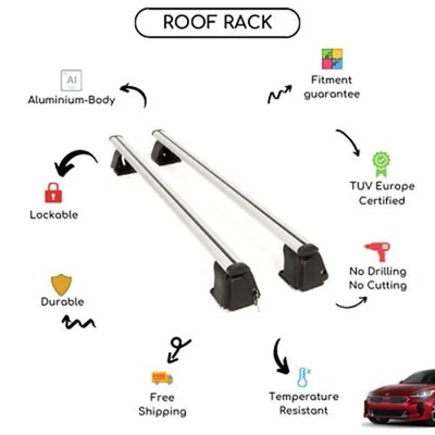 Juego de barras transversales de techo desnudo para Kia Stinger 2018-2021 Foto 1 de 4