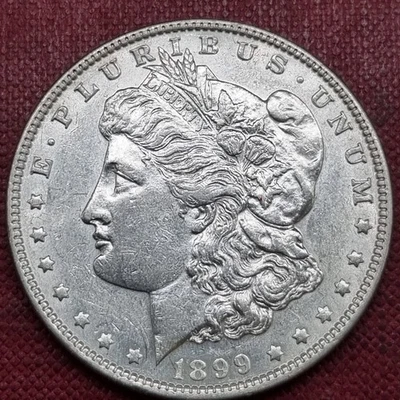 1899 P Morgan Dollar $1 Silver Coin RARE High Grade AU - UNC #93192 - Image 1 of 2