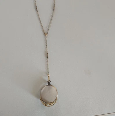 Anteojos Pince-Nez plegables rellenos de oro 1/10 12K con cadena sin estuche Foto 1 de 4