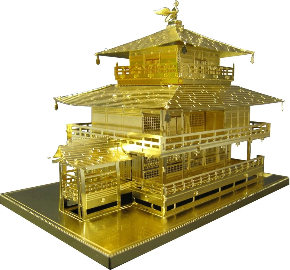 Metallic Nano 3d Puzzle Gold Series Kinkakuji Japan Temple Model Kit