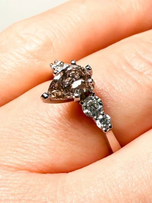 GIA Certified 14K Fancy Colored Diamond Ring 2.3 DWT NEW - Image 1 of 4