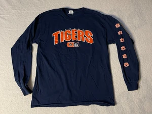 Auburn Tigers Men's L Gildan Long Sleeve Shirt Blue SEC NCAA War Eagle football - Picture 1 of 8