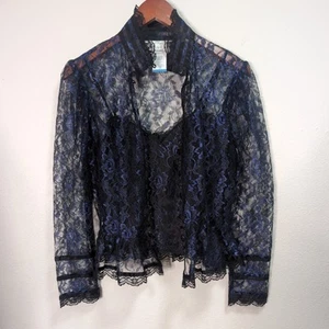 Vintage 70s Gunne Sax Blouse Romantic Lace Edwardian Victorian Dark Academia - Picture 1 of 20