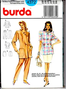 "Women's Jacket with Bust Darts" Vintage Burda Sewing Craft Pattern # 4372 10-20 - Picture 1 of 2