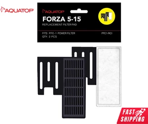 AQUATOP PFE1-RCI FORZA 5-15 Replacement Filter Inserts w Activated Carbon 2 PACK - Picture 1 of 2