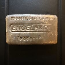 99.9+ Fine Silver 10 Troy Ounce Vintage Engelhard Poured Bar - P006055