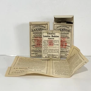 Antigua medicina en polvo laxante C. F. Simmons Nueva York St Louis Nuevo de Lote Antiguo - Imagen 1 de 8