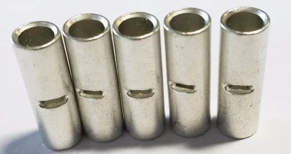 6 GAUGE TINNED COPPER BUTT CONNECTOR 5 PK CRIMP TERMINAL AWG BATTERY - Image 1 of 1