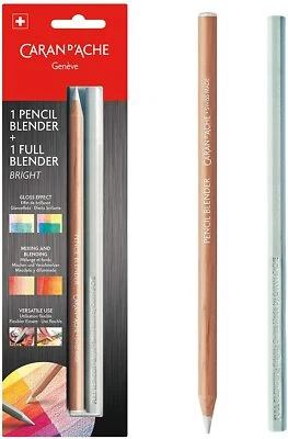 CARAN D'ACHE Caran d’Ache Full & Wooden Blender Set Bright Artist Blending Pencils Zeichnen