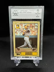 1987 TOPPS BARRY BONDS RC BECKETT GRADED Mint 9 - Picture 1 of 2