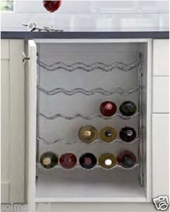 Wine Rack for Kitchen Cabinet Unit to Fit Unit Sizes 300mm or 500mm Chrome - Picture 1 of 5