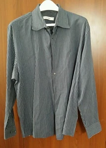 Calvin Klein Men's M 100% Cotton, Classic,Striped, Button Front L/S Shirt XL - Picture 1 of 4
