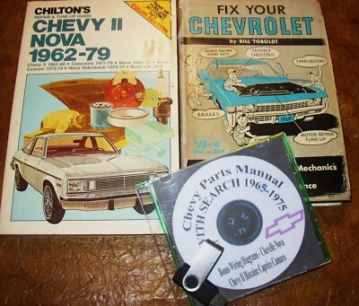62 1963 1964 1965 1966 1967 1968 Chevrolet manuales de servicio y piezas Chevy II Nova Foto 1 de 4