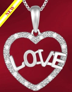"CORAZÓN"" COLGANTE DIJE ORO BLANCO 14K Y DIAMANTES (052) - Imagen 1 de 1