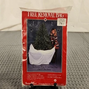 Disposable Live Christmas Tree Removal Bag White Holiday Trash Santa's Best VTG - Picture 1 of 6