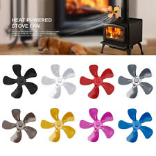5 Blade Fireplace Fan Leaf Heat Powered Wood Stove Burner Fans Home Accessories