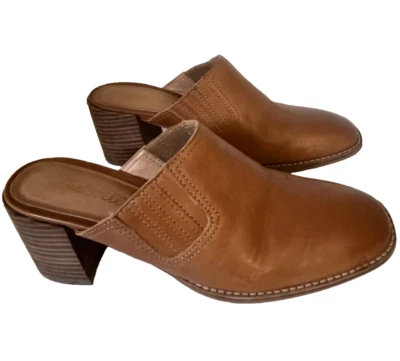 Zapatos Madewell Carey Mule Cuero Tostado Western Tacón Grueso Sin Cordones Para Mujer Talla 8 Foto 1 de 4