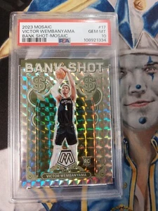 Panini Mosaic Victor Wembanyama #17 2023 tiro de banco Prizm RC PSA 10 - Imagen 1 de 4