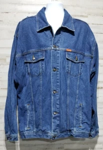 VTG Jeep Denim Jacket Mens 3X Blue 90s Trucker Pockets Logo Teflon HT Mexico VGC - Picture 1 of 9
