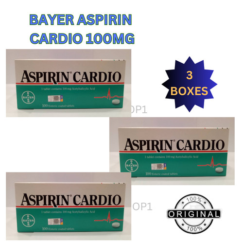 3 Box 100's Tablets Bayer ASPIRIN Cardio 100mg Acetylsalicylic Original