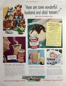 1949 Bordens Eagle Brand Condensed Milk Baby Coffee Elsie Cow VTG Print Ad - Picture 1 of 1
