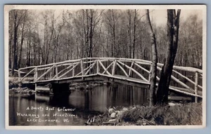 RPPC Lake Dunmore Vermont Bridge Over Water Wanamaug & Wiantinaug Postcard - Picture 1 of 2