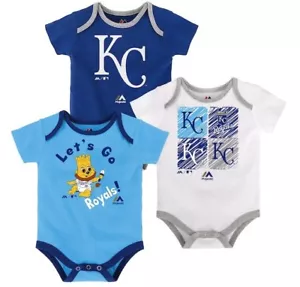 New NWT Kansas City Royals 3 Piece Bodysuit Set Infant Size 18M 18 Months - Picture 1 of 8